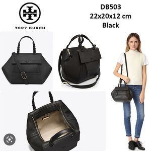 Tory Burch Black Half Moon Satchel